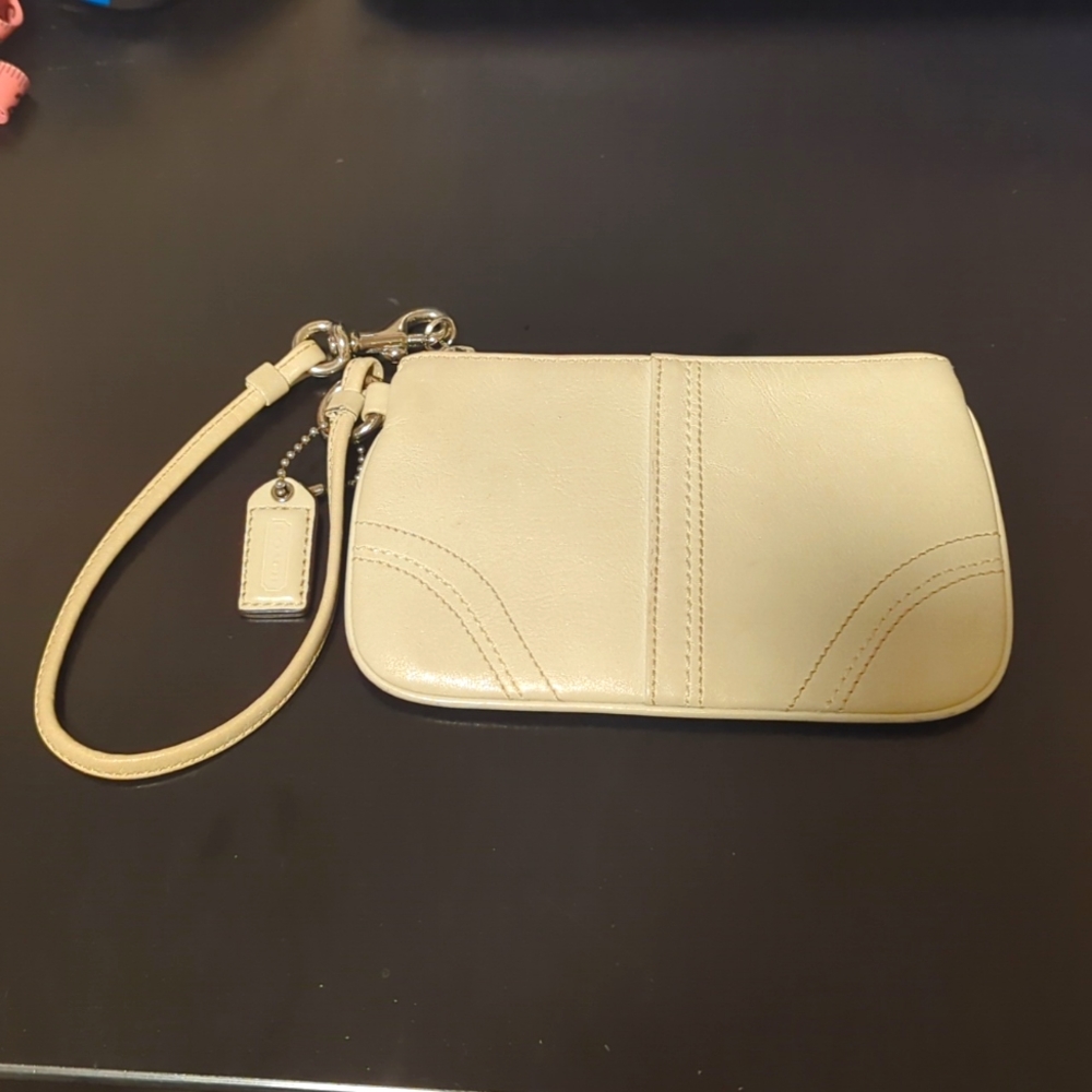 Leather Coach wristlet